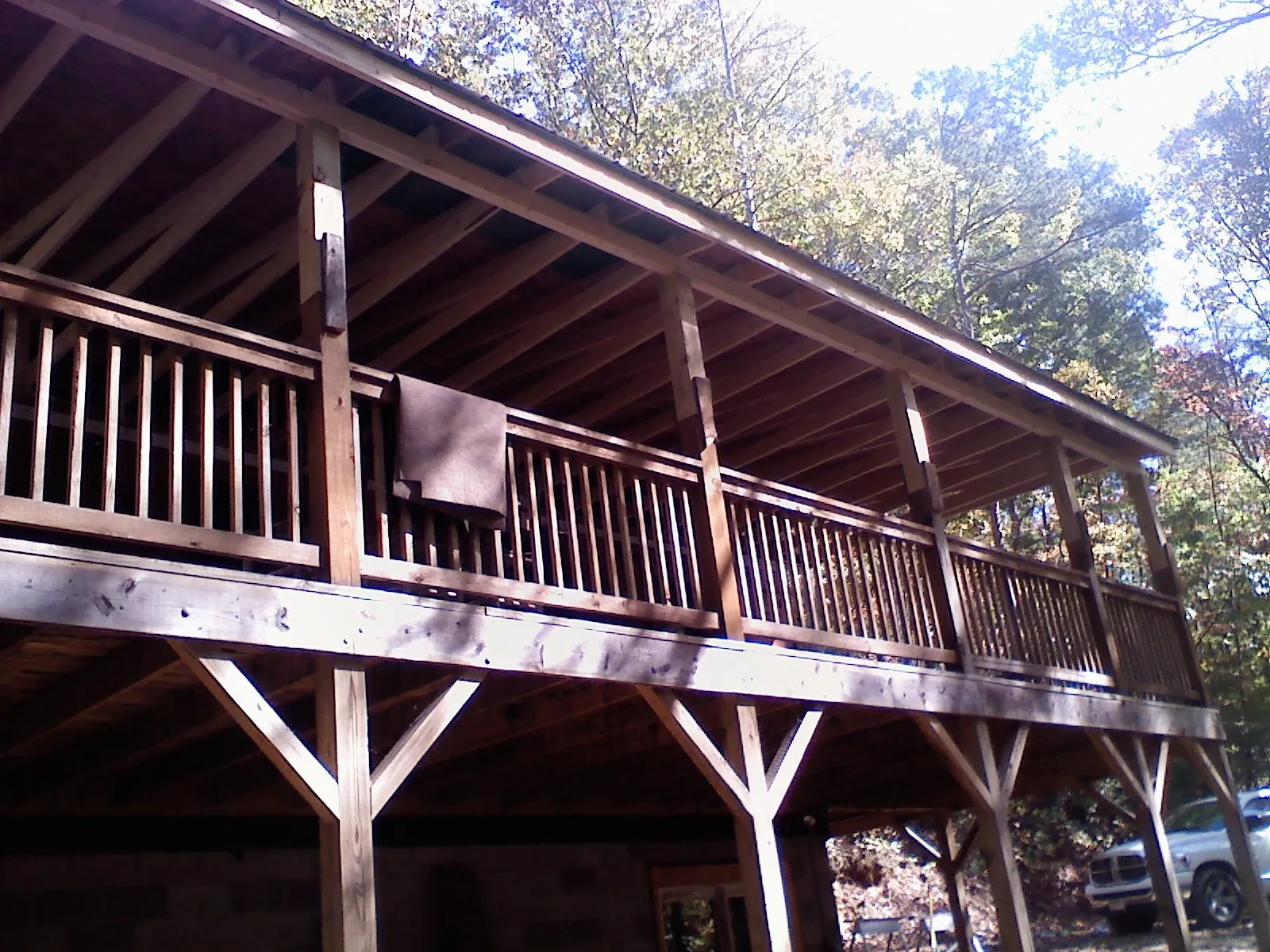 Timber framing under a new elevated porch and deck — Roof Leak Repair in Amawalk by Roofing Brothers
